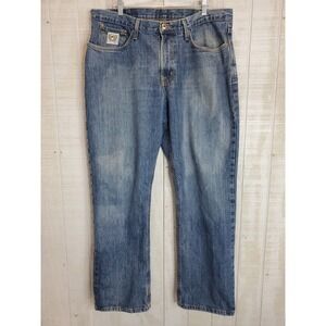 Cinch Jeans Men 38x32 Blue Western White Label Denim Mid Rise Medium Wash Cowboy